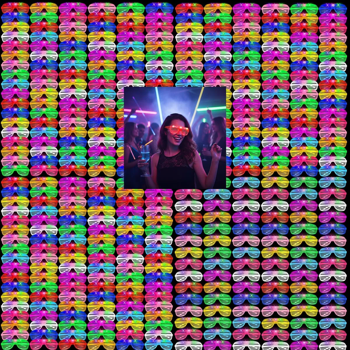 Flashing Brille Neon Partybrille,Leuchtende Brillen 5-120 Stück Leuchtbrille l-ed Partybrille für Weihnachten,Halloween Geburtstag Karneval Party Spielzeug Geschenk-10 Farben