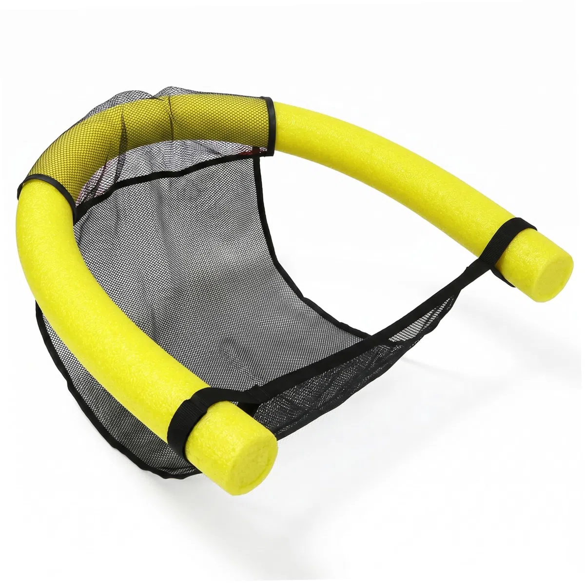 Nicht aufblasbare Poolschwimmer Mesh-Poolschwimmerstuhl Wasserhängematte mit hoher Auftriebsschwammstruktur Gelb