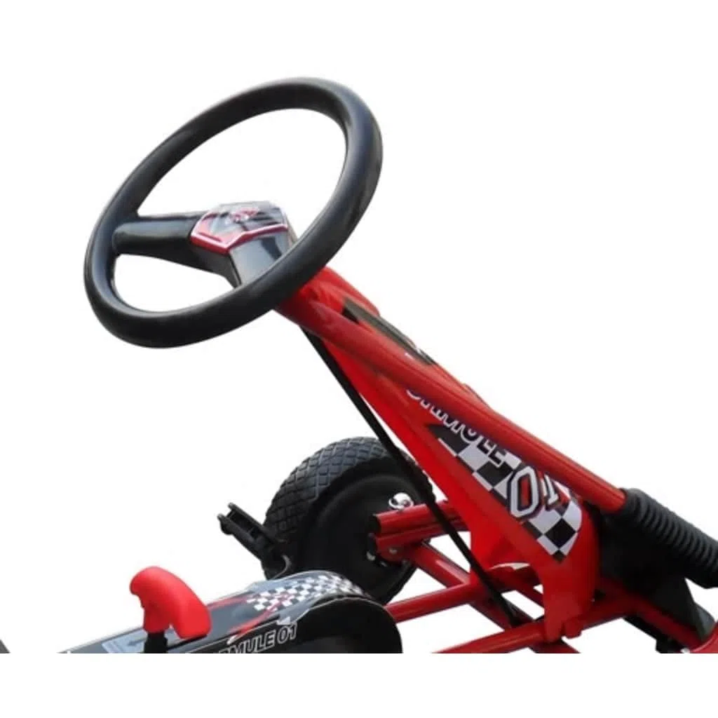 Go-Kart für Kinder, Tret-Gokart mit Kettenkasten, Rot, 96x60x56