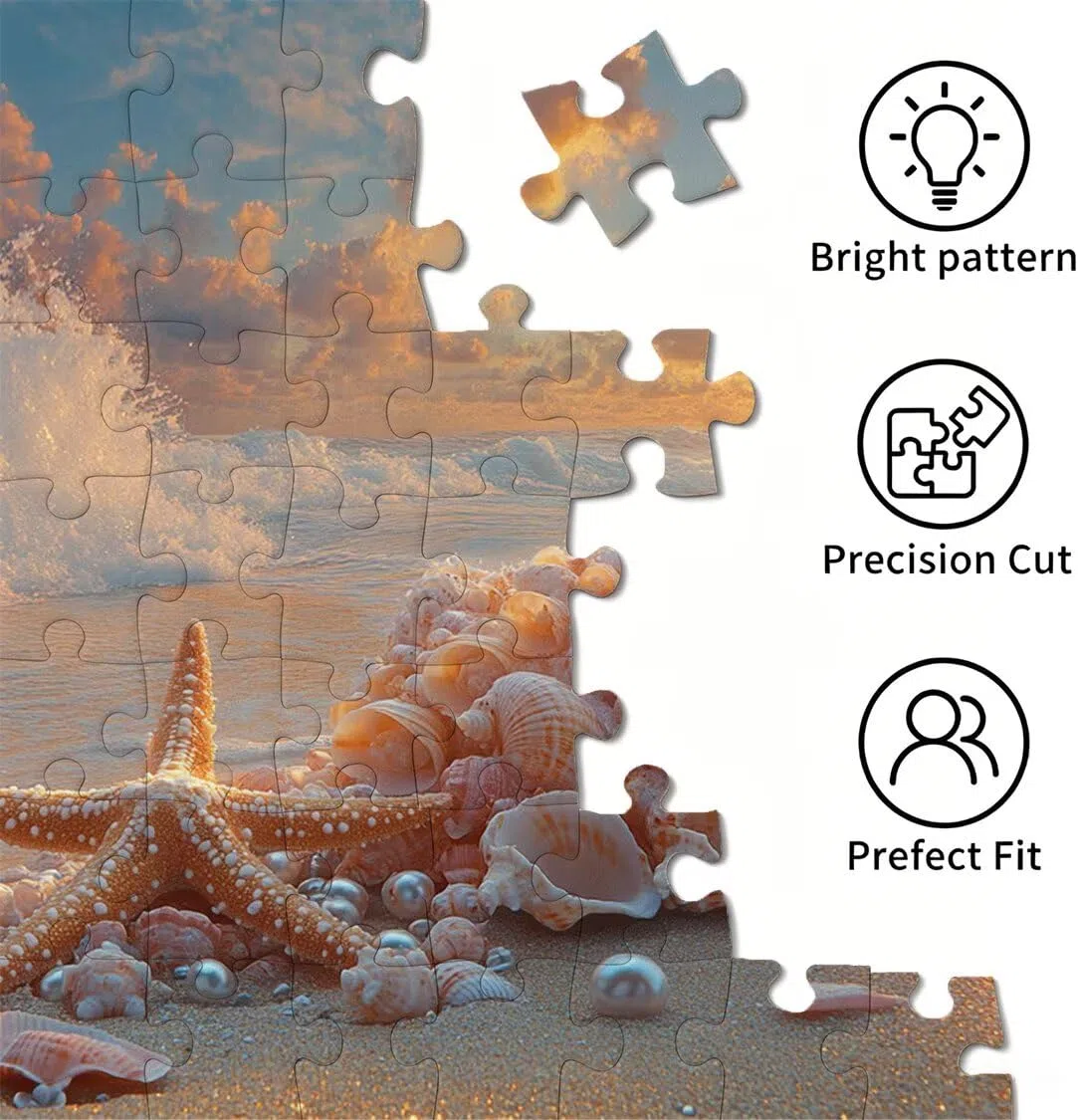Seesterne Puzzle 4000 Teile, Holzpuzzle Erwachsene, Strand, n-219