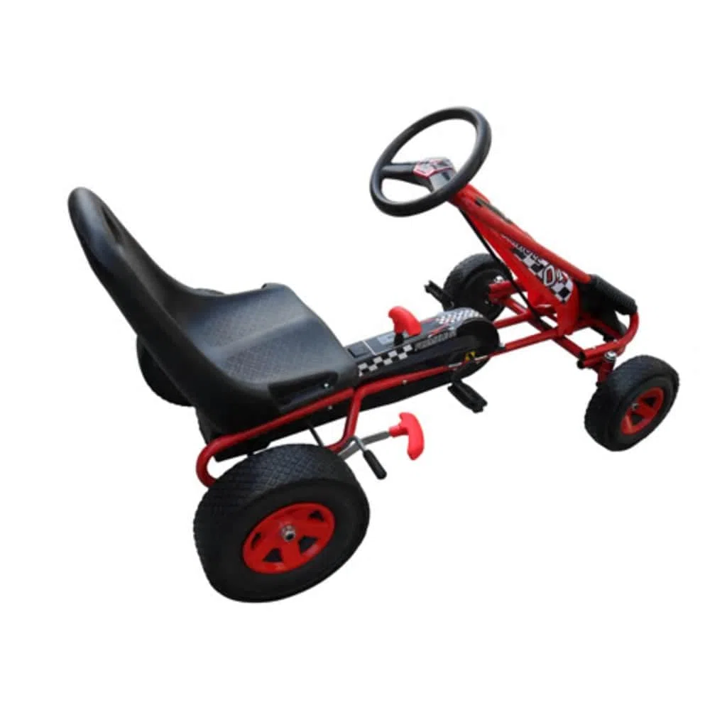 Go-Kart für Kinder, Tret-Gokart mit Kettenkasten, Rot, 96x60x56
