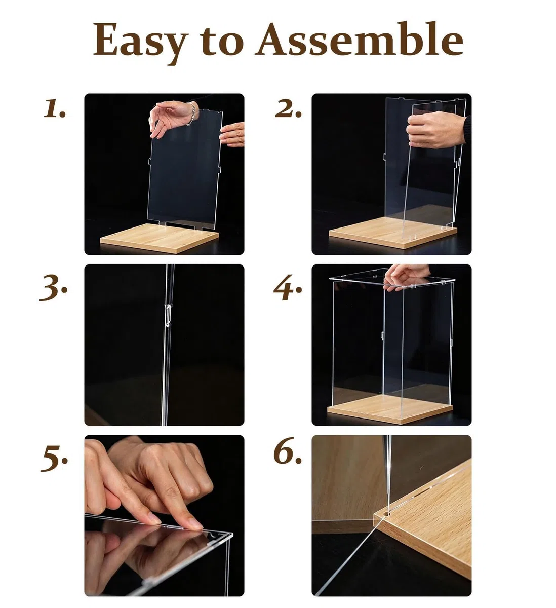 Acryl Vitrine Türöffnende Acryl-Vitrine, Stapelbar und Staubdicht