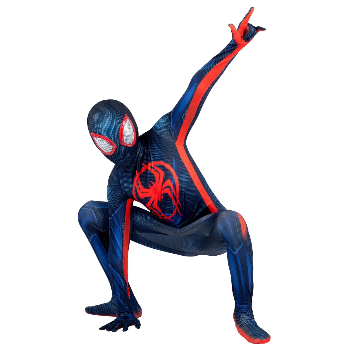 Marvel, Miles Morales: Spider-Man, Offizielles Zentai-Kostüm für Jugendliche, Stretch-Spandex, Mit versteckten Reißverschlüssen und Handgelenkschlitzen
