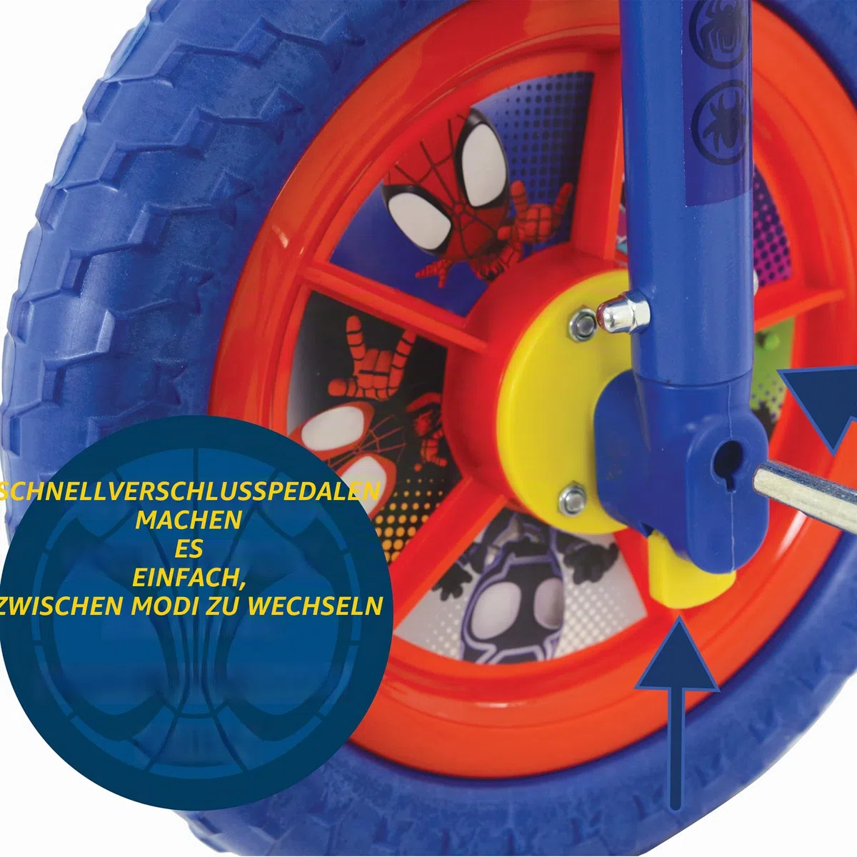 Spidey & His Amazing Friends 2-in-1-Trainingsfahrrad für Kinder, 25,4 cm verstellbar, für Kinder ab 2 Jahren, abnehmbare Pedale und Stabilisatoren