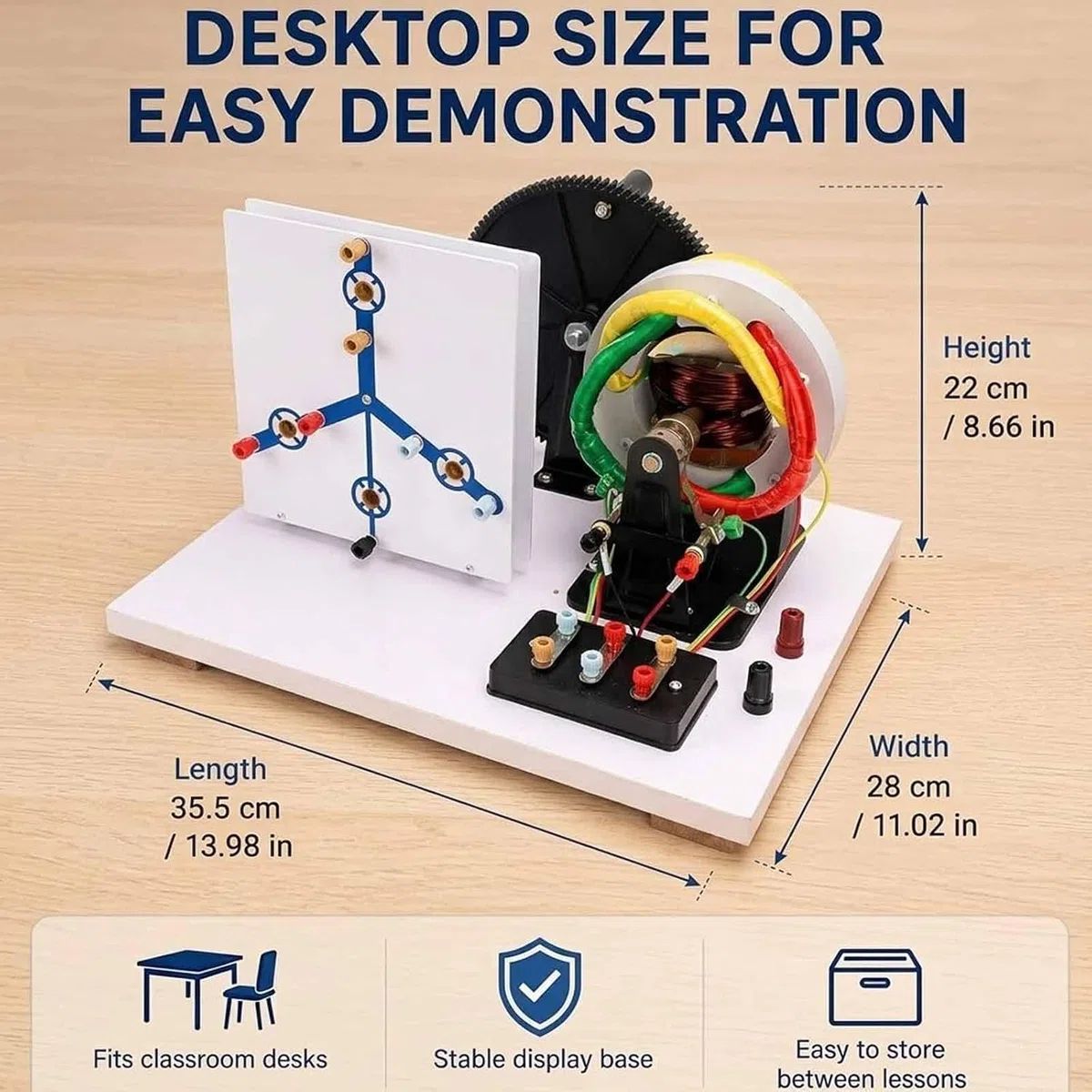 Dreiphasen-wechsel-/gleichstromgenerator-Modell, Handbetriebenes Dreiphasen-wechsel-/gleichstromgenerator-Modell Zur Beobachtung des Generatoraufbaus Und des Funktionsprinzips, Für