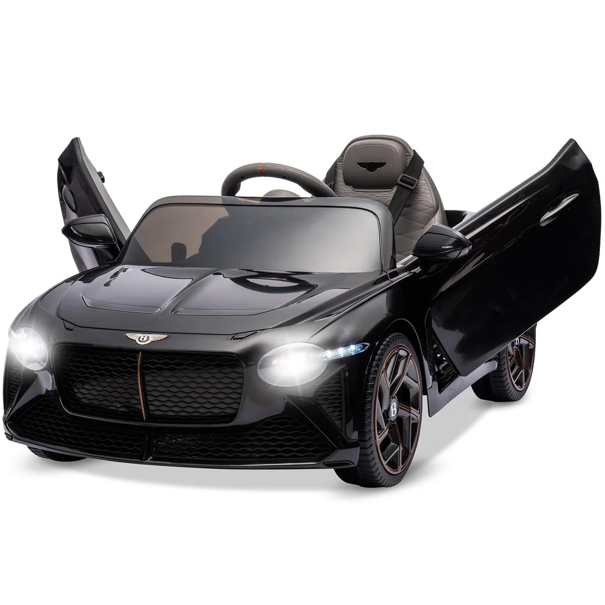 Bentley Baccara Elektroauto Für Kinder – Offiziell Lizenziert 12V Kinderauto Mit 2.4G-Fernbedienung, MP3-Player, USB/AUX/Bluetooth & Sicherheitsfeatures – Einzelsitzer Für Kinder 3-8 Jahre, Schwarz