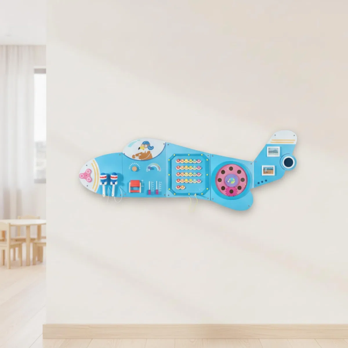 Pädagogisch | Ansprechend, Motorikbrett, platzsparend, Lernspielzeug aus, für Spielzimmer, Wartezimmer,