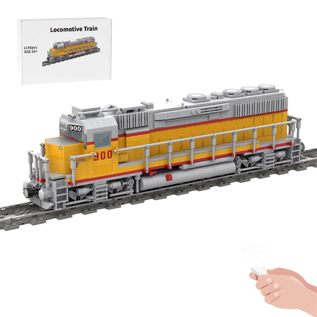 GP40 Diesellok Bausteine Zug, 4-achsige Hochleistungs-Lokomotive im US-Design, Dampflok-Modell, Eisenbahn Baustein Zug, Elektrischer Zugsets für Erwachsene, 1146 Teile