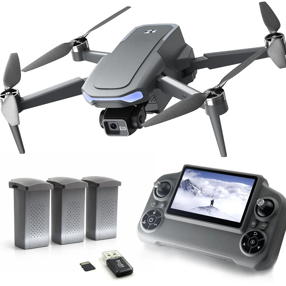 AeroC20 Max GPS-Drohne mit Gimbal-Kamera für Erwachsene, 4K-UHD, 90 Min. Flugzeit, Lange Reichweite, automatische Rückkehr, Follow-Me, bürstenloser Motor, 5G-FPV-RC-Quadrocopter C20-DE-260706-1