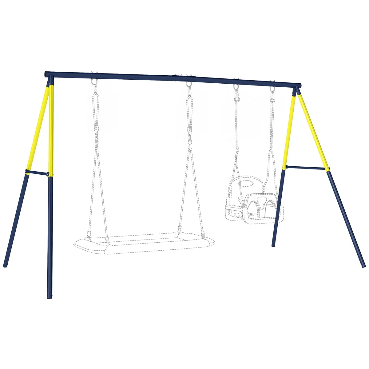 AIYAPLAY Schaukelgestell Stahl Bis 150 kg A-Rahmen 260 x 160 x 178 cm Blau