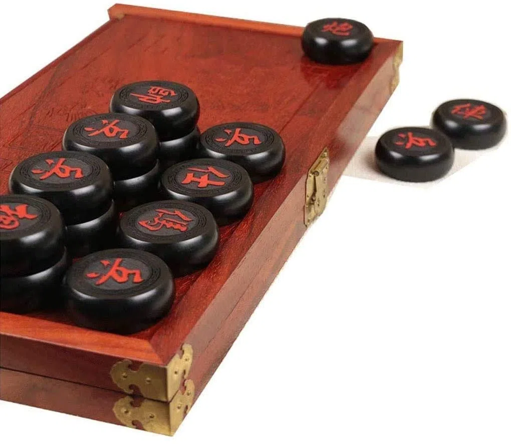 NIVOK Schachbrett-Sets Chinesisches Boutique-Set Mahagoni-Holz-Kollektion Hochwertiges faltbares Schachbrett
