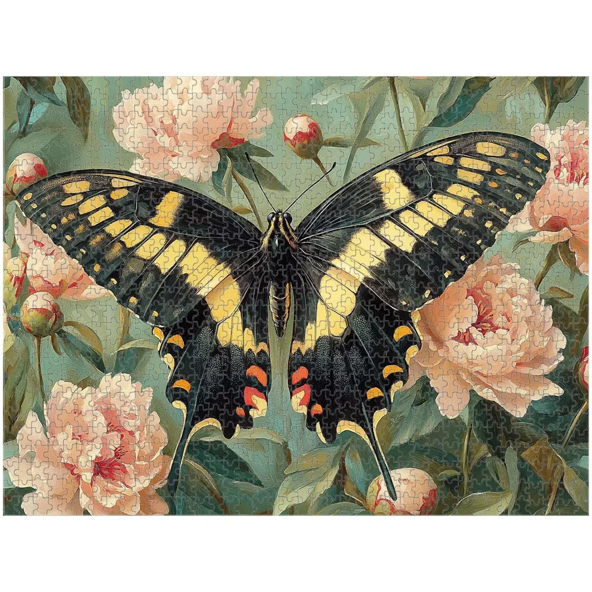 Puzzle 3000 Teile für Erwachsene, Schmetterling & Blume Holzpuzzle, 1T#289