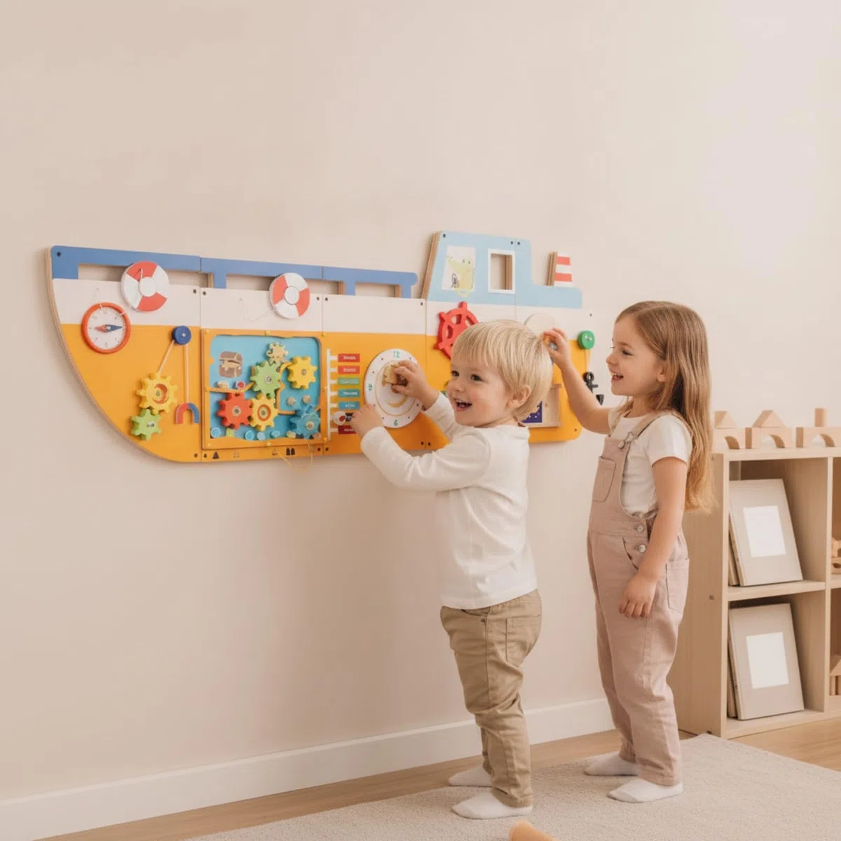 Wandmontiert pädagogisch-aktivitätsbrett | Busyboard, platzsparend, für Spielzimmer, B