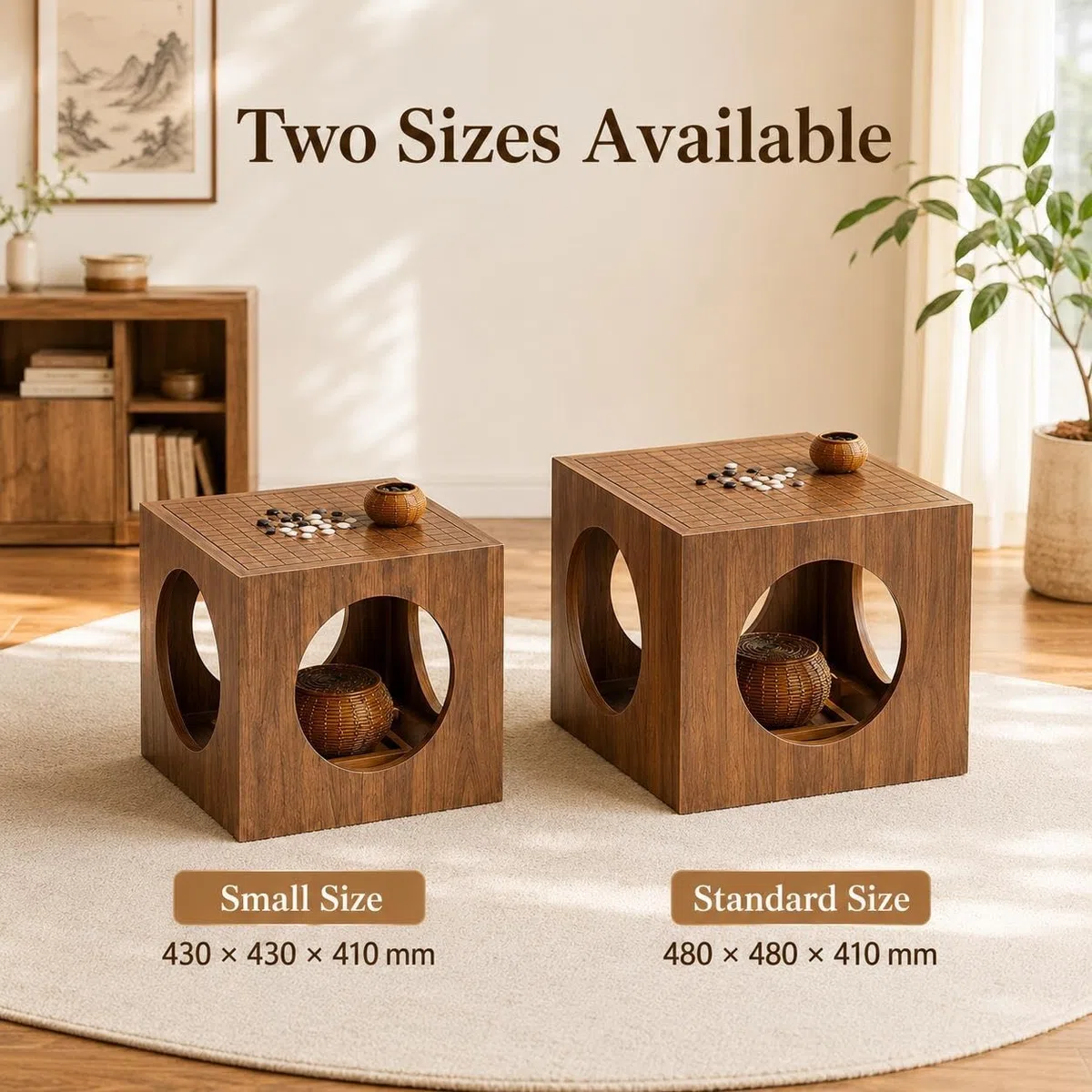 Reversible Chess Go-Tischplatte, Elegantes Natur
