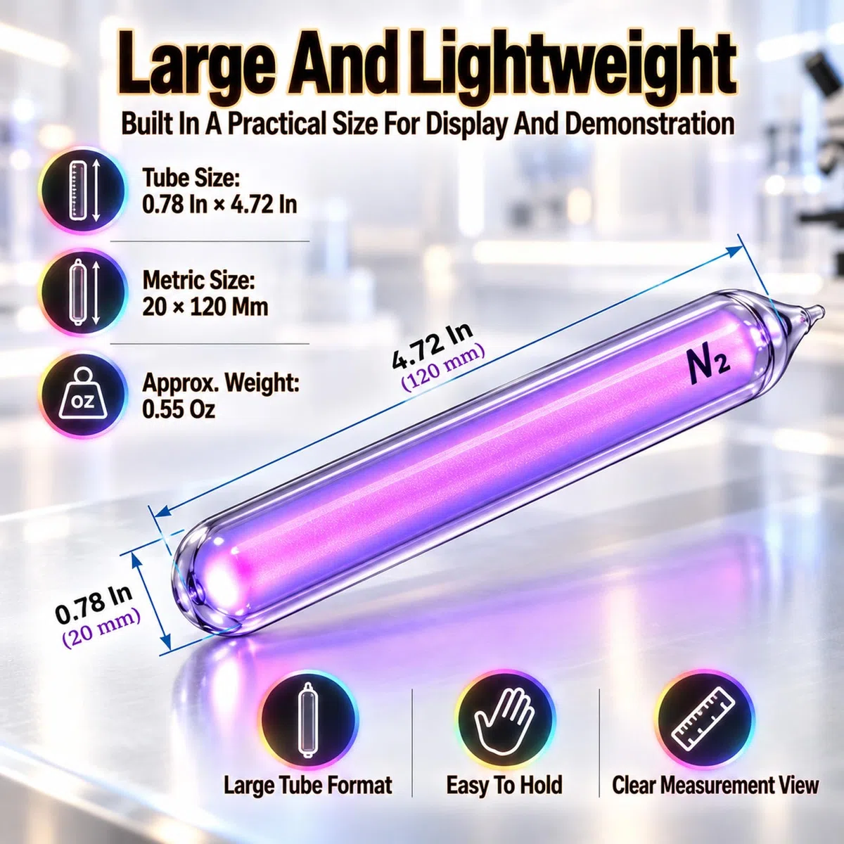 Seltene Leuchtgase, 99,999% Reinheit, Helium, Neon, Argon, Krypton, Xenon, Stickstoff, Sauerstoff, Kohlendioxid, Luft, Visuelle Effekte, Für Sammler Und Lehrzwecke, 9er-Packung