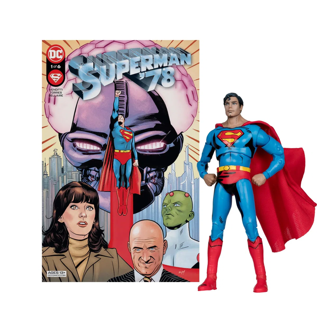 McFarlane Toys - DC Direct Page Punchers Superman (Superman '78) 17,8 cm Figur mit Comic