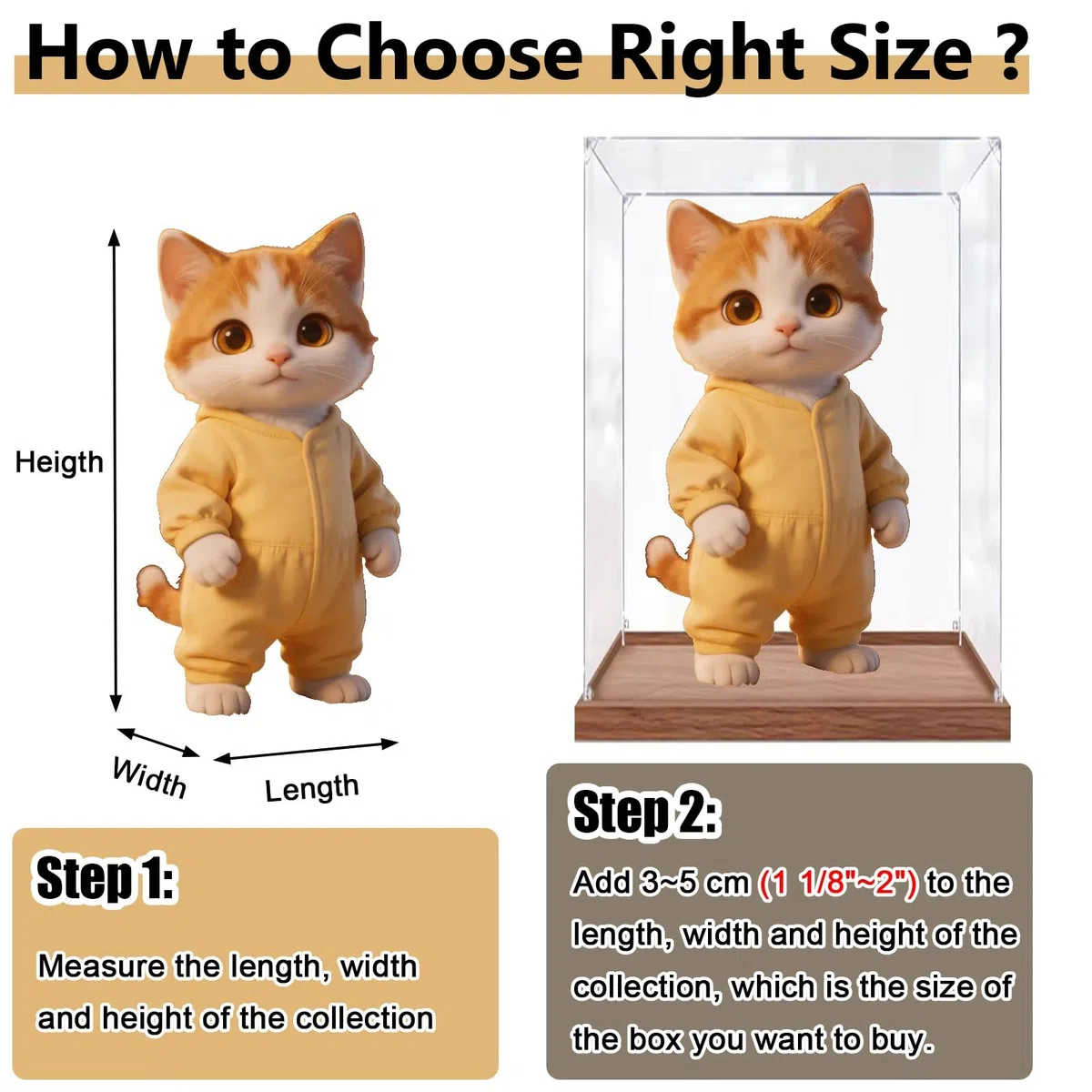 30 x 30 x 30 cm große Actionfiguren-Vitrine aus transparentem Acryl, staubdichte Aufbewahrungsbox mit Holzsockel, stapelbare Spielzeugpuppen-Organizer-Vitrine (30 x 30 x 30 cm)