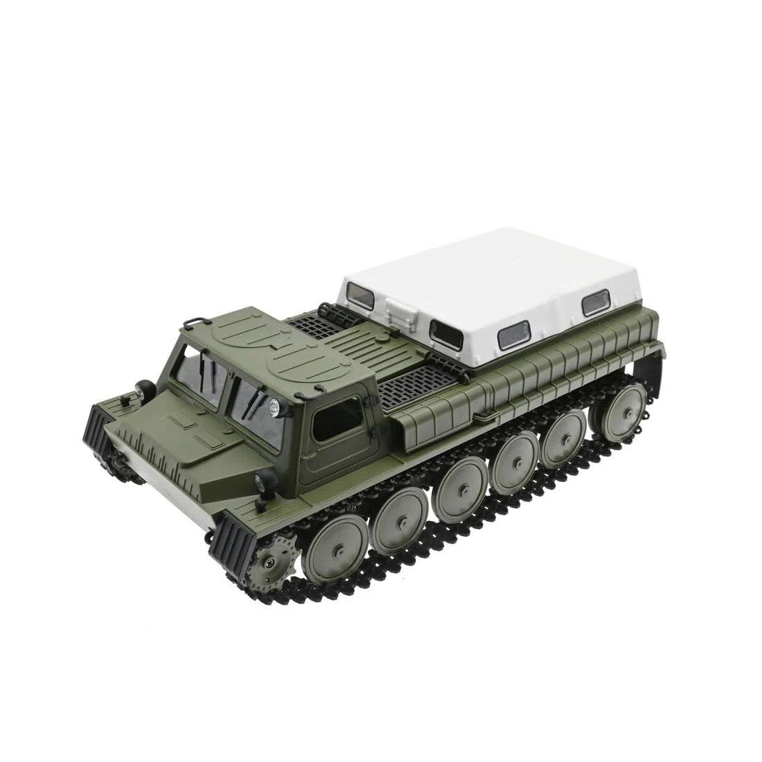 RC Raupentransporter, Vollproportionale Geländewagen mit Traktion Militärische Fernsteuerung Raupentransporter Modell mit Zwei Batterien, RC Geschenk für Armee Fahrzeuge Liebhaber (Grün)
