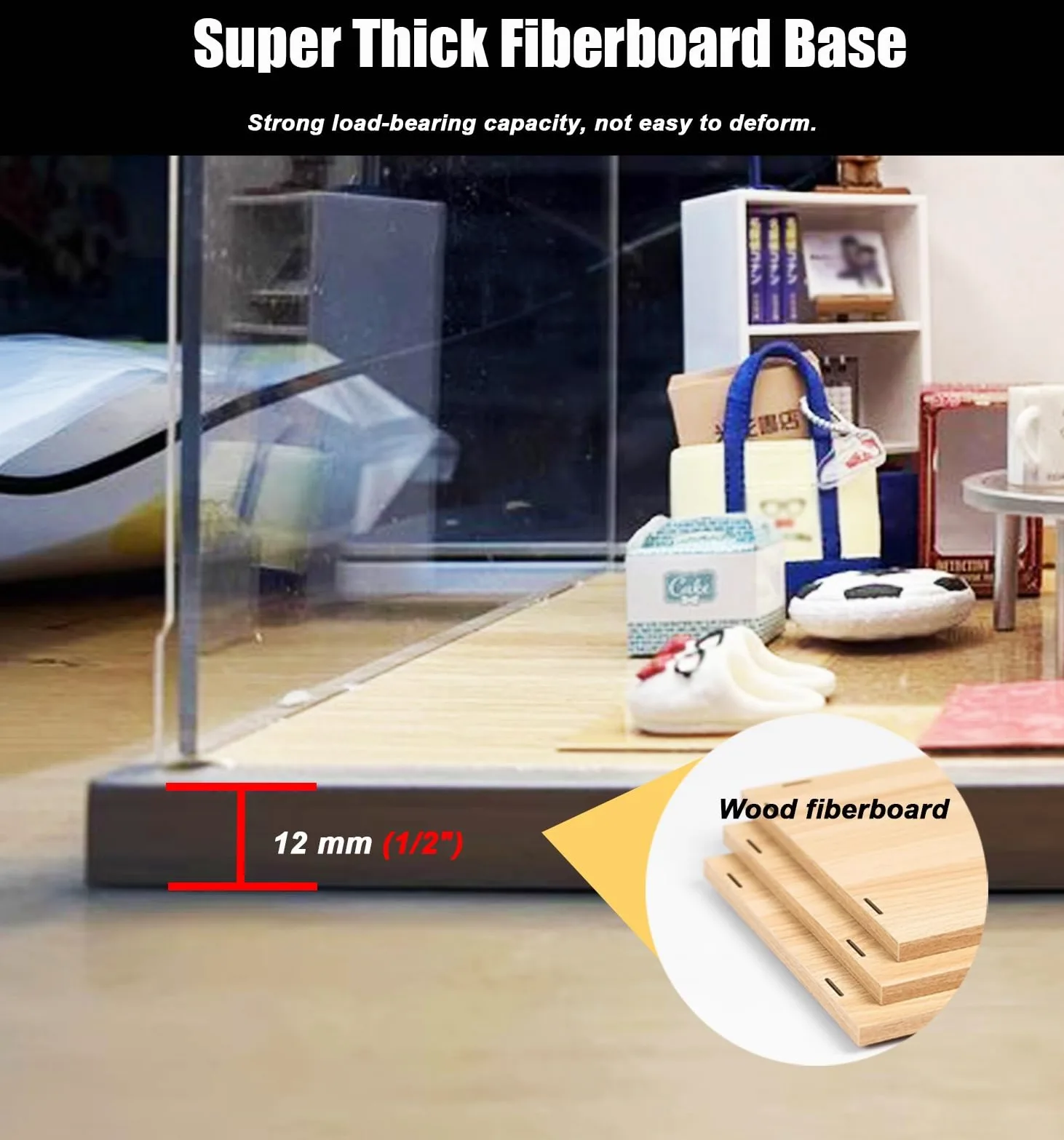 Acryl Vitrine Hohe, Transparente Acrylvitrine Von Figures Dalls, Staubdichte Aufbewahrungsbox mit LED-Beleuchtung, Schutz für Thekenvitrinen für Sammlerstücke, Modelle Und Modellautos(40x45x60cm/16x18