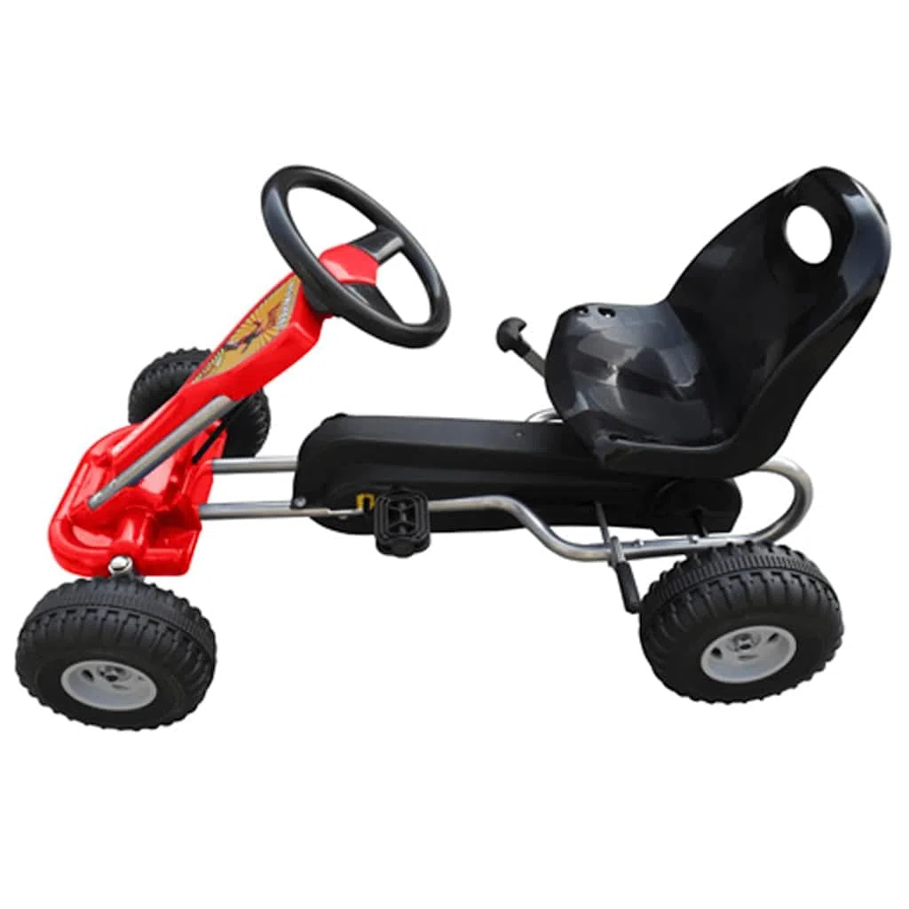 Kinder Gokart Gelb, Tret-Gokart für Kinder 3-5 Jahre mit Pendelachse, Kettentrieb und schaltbarem Freilauf, Outdoor Spielzeug Kinderfahrzeug bis 30 kg