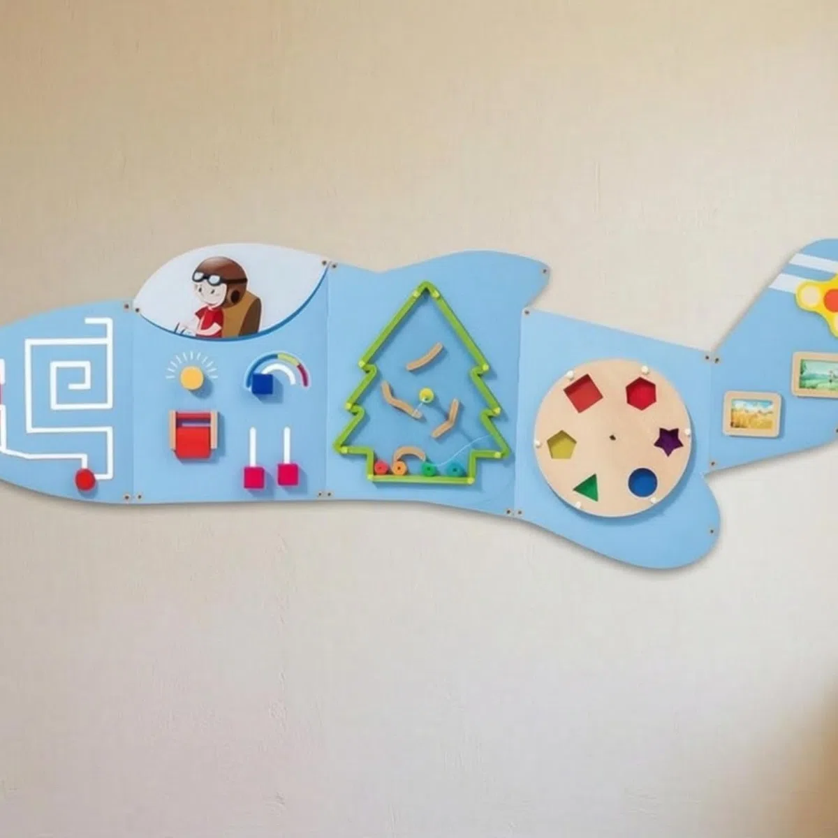 Pädagogisch | Ansprechend, Motorikbrett, platzsparend, Lernspielzeug aus, für Spielzimmer, Wartezimmer,