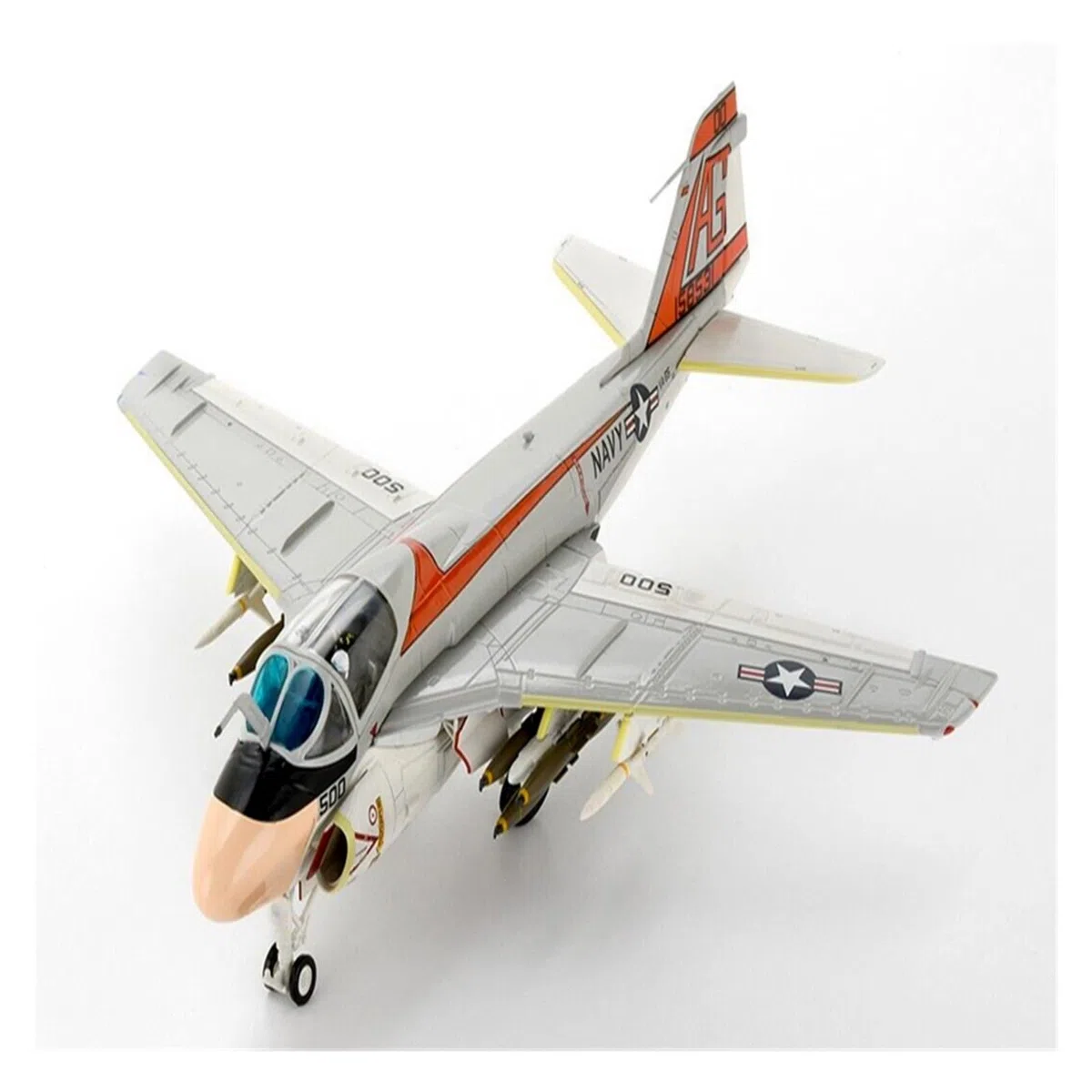 EIN Muss für Sammler. Kleine Modellflugzeuge im Maßstab 1:72 für das amerikanische A-6E-Intruder-Kampfflugzeug, Modell VA-65 Tiger Squadron, Legierungssammlung, Modellsammlung, Ornamente,