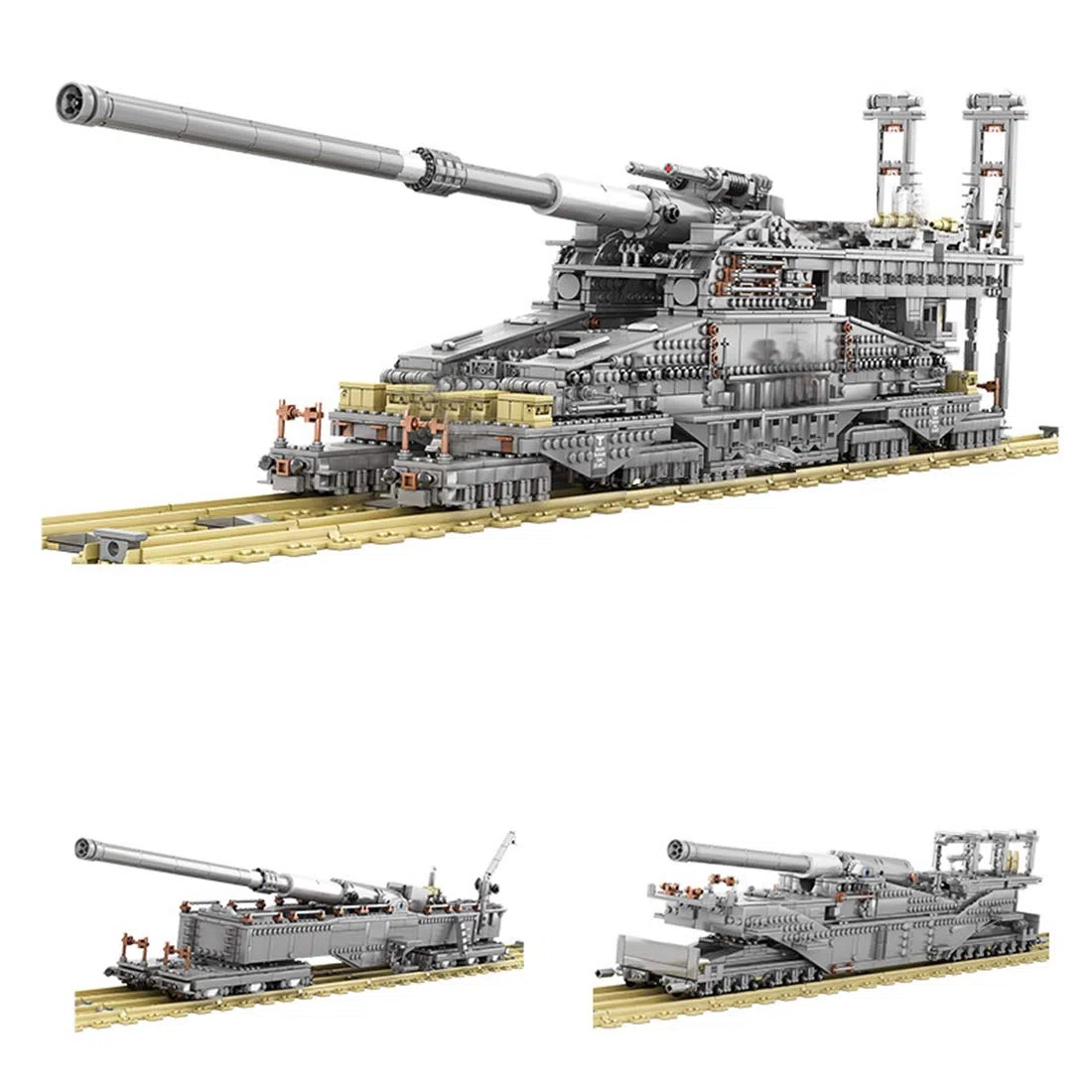 3846 Stücke DIY Dora Cannon Baustein Modell Weltkrieg Modell Panzer Eisenbahn Bausteine für Erwachsene, Kinder