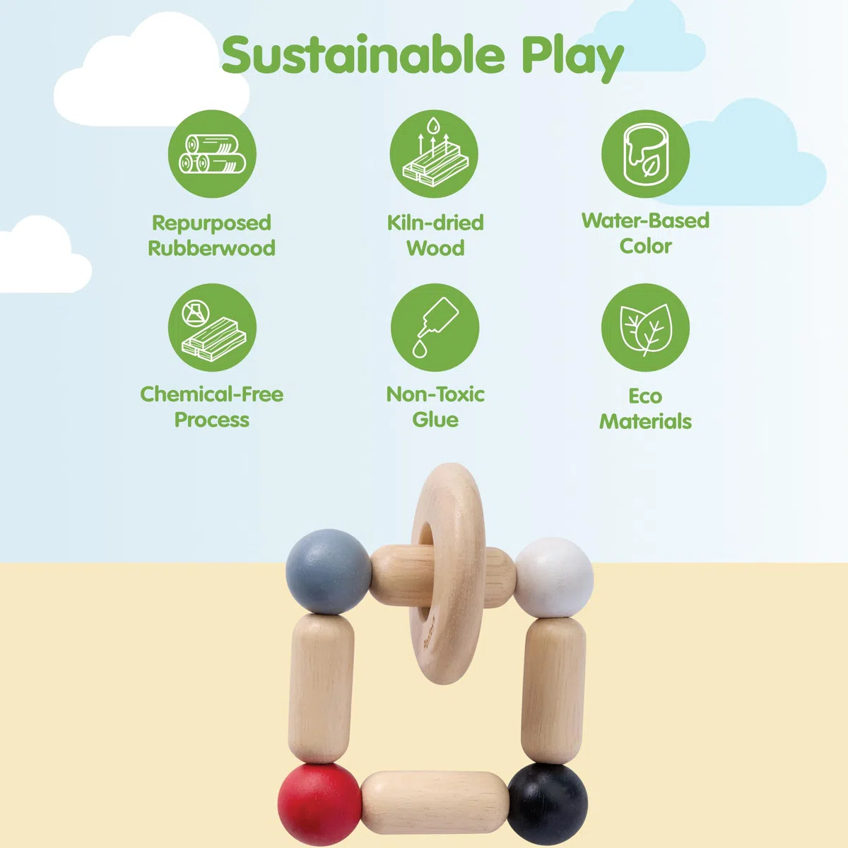 PlanToys Quadratische Kupplung, hoher Kontrast