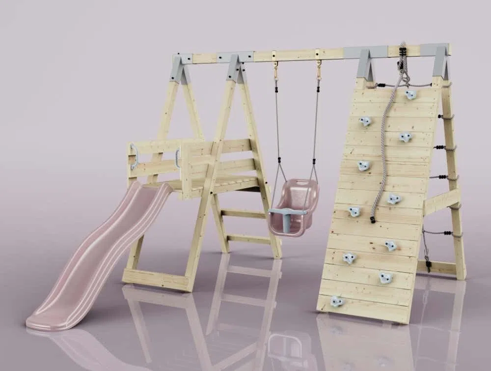 PolarPlay Klettergerüst Hummel aus Holz in Rosa