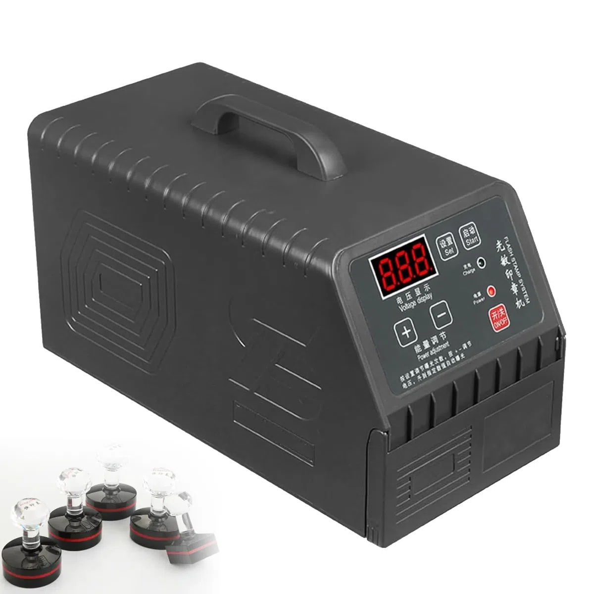 Digital Stamp Making Machine for Photosensitive Seal Creation, Adjustable Modes 1-3, Portable DIY Seal Maker with LED Display, Ideal for Cartoon Stamps