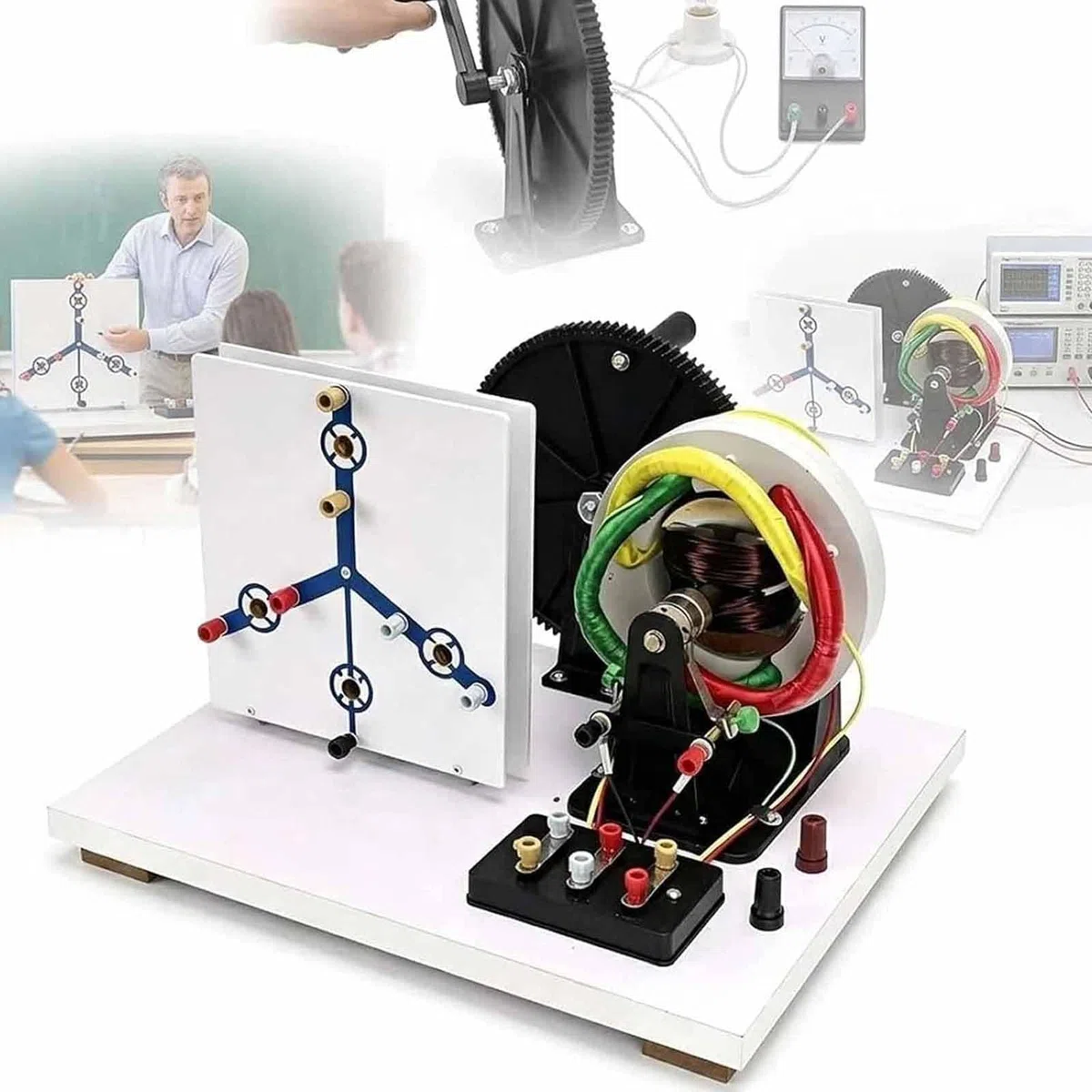 Dreiphasen-wechsel-/gleichstromgenerator-Modell, Handbetriebenes Dreiphasen-wechsel-/gleichstromgenerator-Modell Zur Beobachtung des Generatoraufbaus Und des Funktionsprinzips, Für