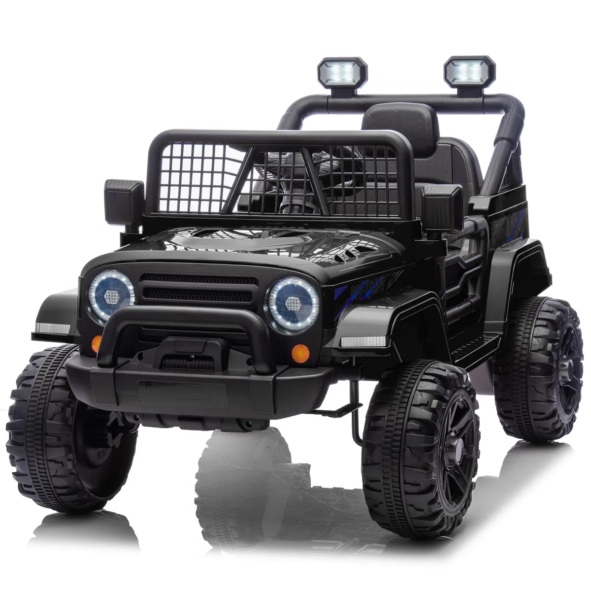 LALAHO Elektroauto für Kinder 12V Elektrofahrzeuge für Kinder (Schwarz 1)