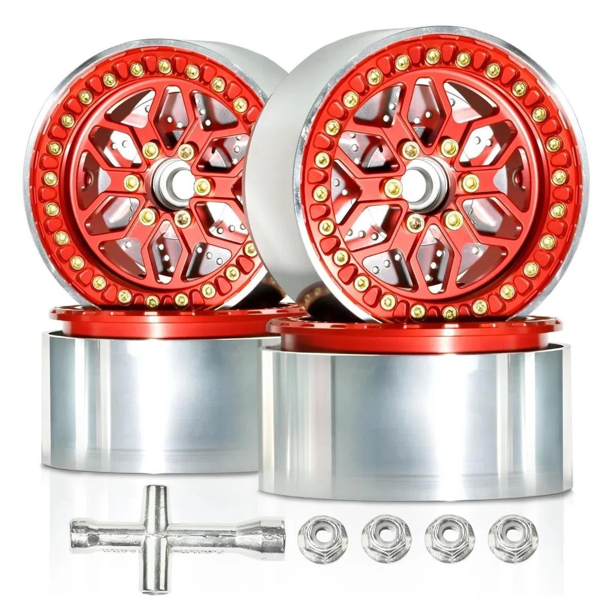 2,2" Metalllegierung Beadlock Radnabenfelgen 4pc Für TRX4 Für TRX6 1/10 RC