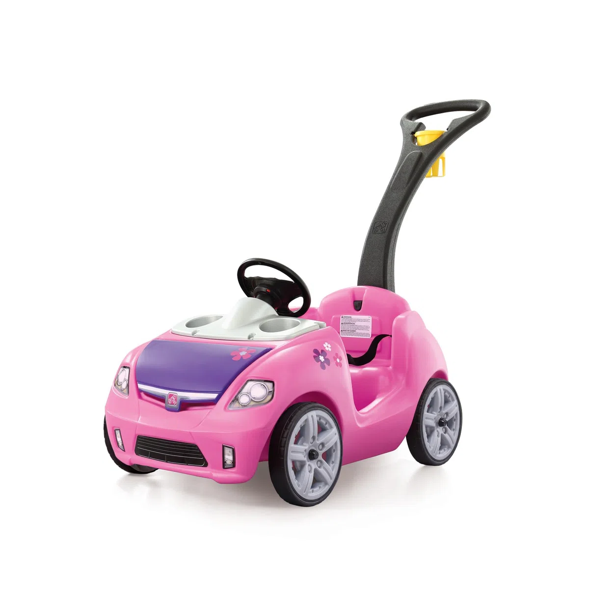Step2 Whisper Ride Kinderauto/Rutscher in Rosa | Spielzeug Auto mit Schiebestange | Kinderfahrzeug/Rutscherauto ab 1.5 Jahre