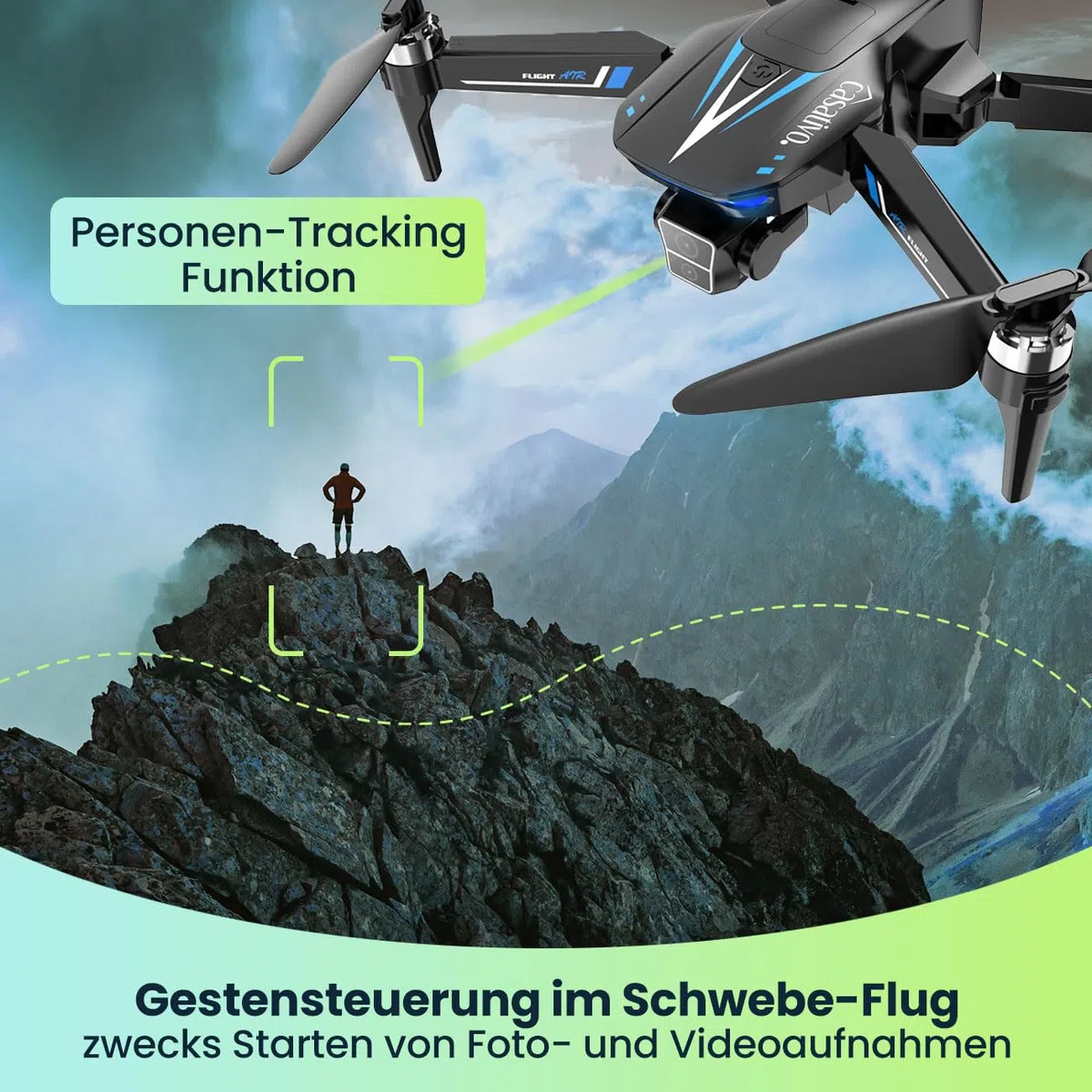 Profi GPS-Drohne mit Full-HD-Kamera, inkl. Ersatz-Akku: Gestochen scharfe Luftaufnahmen – 800m Reichweite & kompaktes Design für Abenteurer
