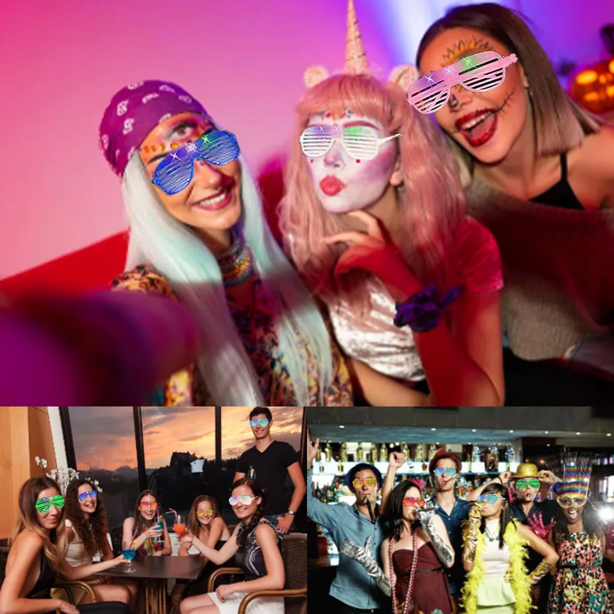 Flashing Brille Neon Partybrille,Leuchtende Brillen 5-120 Stück Leuchtbrille l-ed Partybrille für Weihnachten,Halloween Geburtstag Karneval Party Spielzeug Geschenk-10 Farben