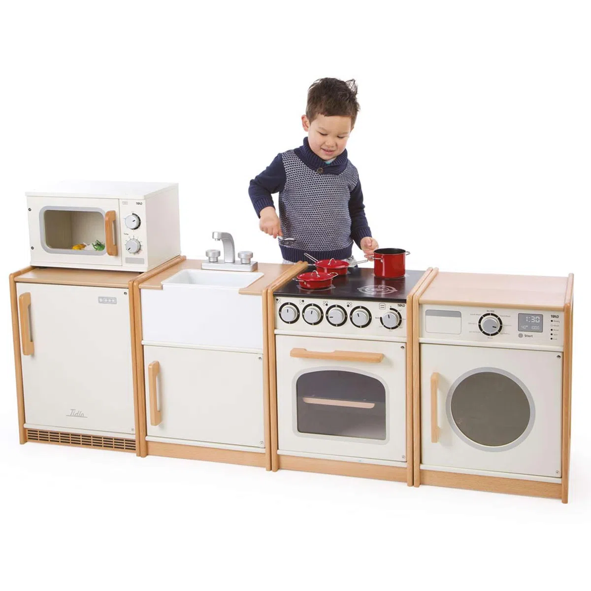 Tidlo T0303 Kühlschrank aus Holz, Küchenzubehör, Mehrfarbig