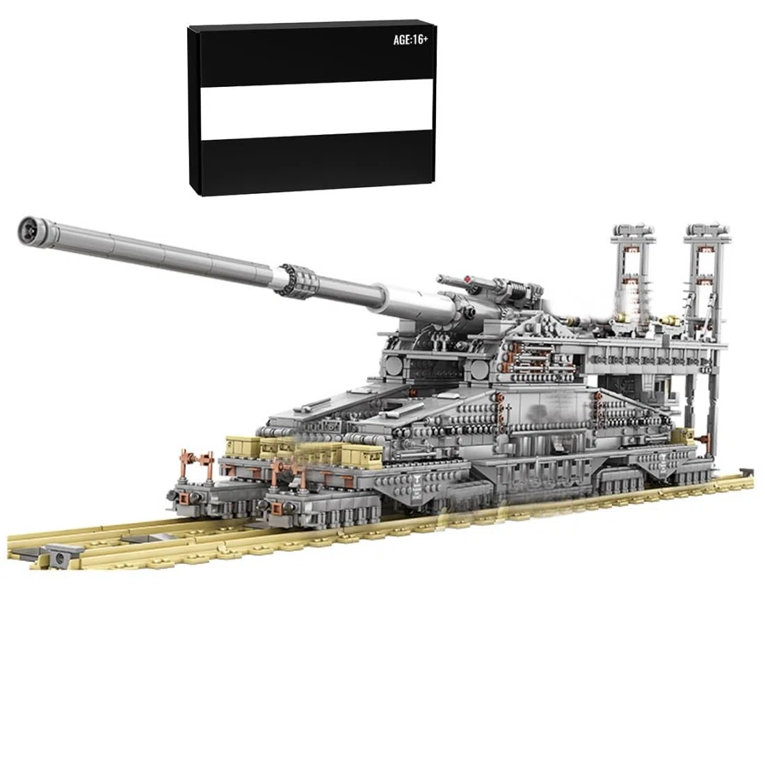 3846 Stücke DIY Dora Cannon Baustein Modell Weltkrieg Modell Panzer Eisenbahn Bausteine für Erwachsene, Kinder