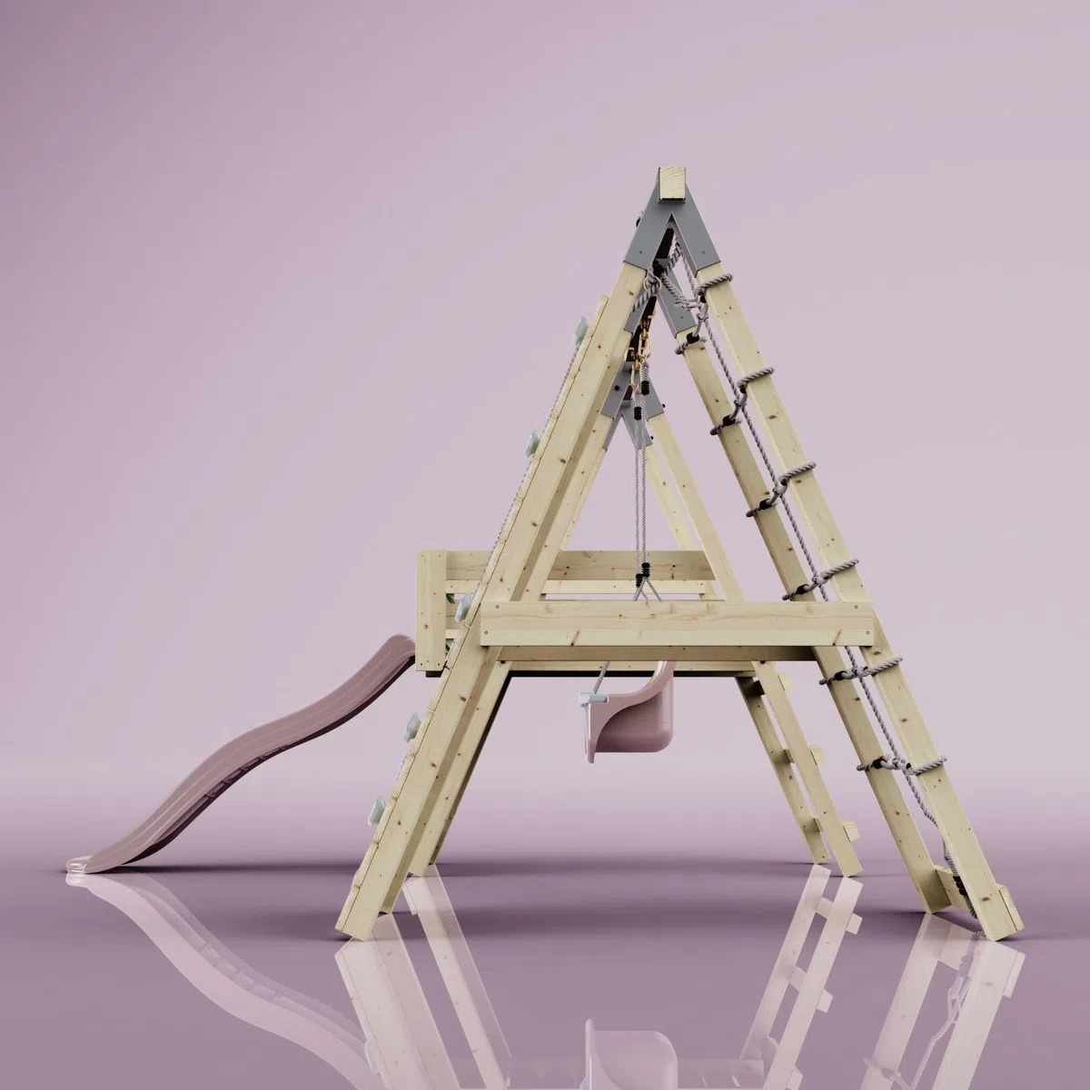 PolarPlay Klettergerüst Hummel aus Holz in Rosa