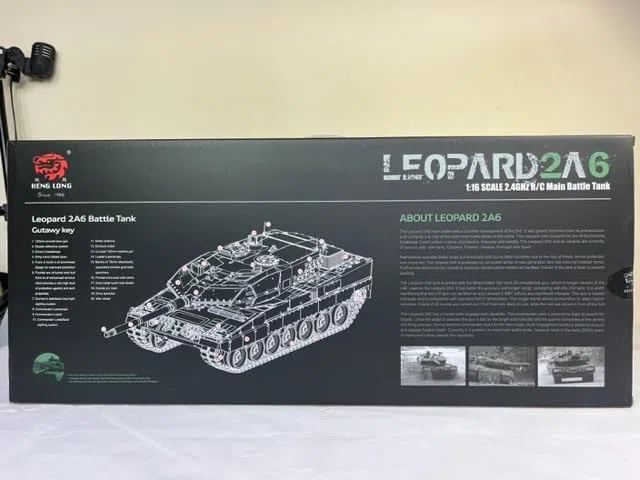 HENG LONG RC Panzer Leopard 2A6 Flecktarn 1:16 BB + IR Schussfunktion V6 2.4GHz