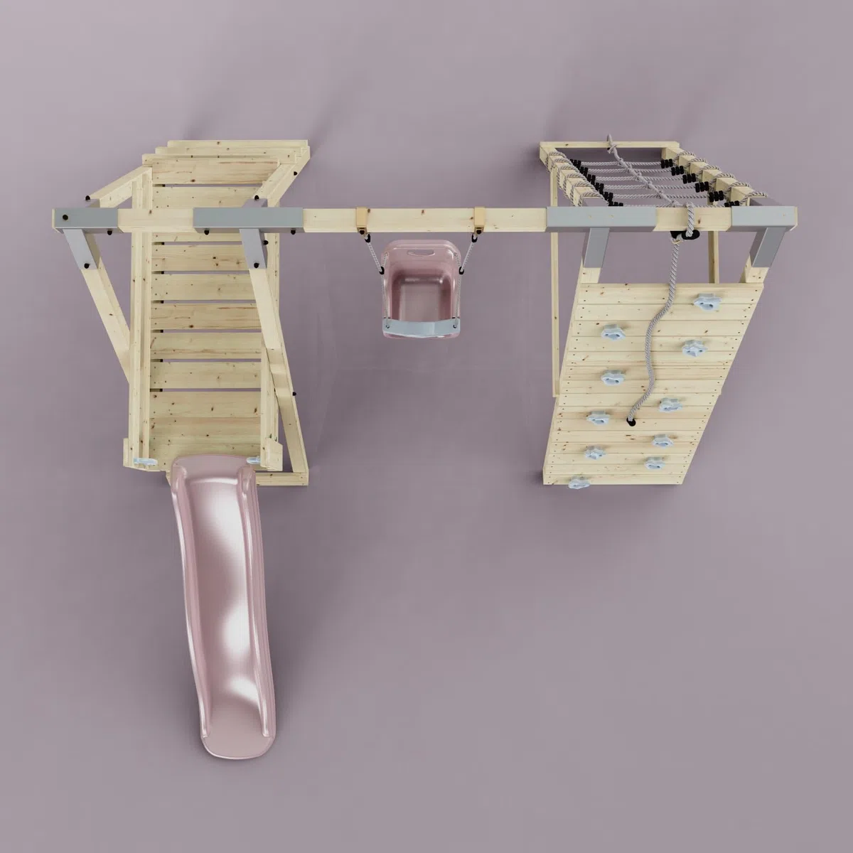 PolarPlay Klettergerüst Hummel aus Holz in Rosa