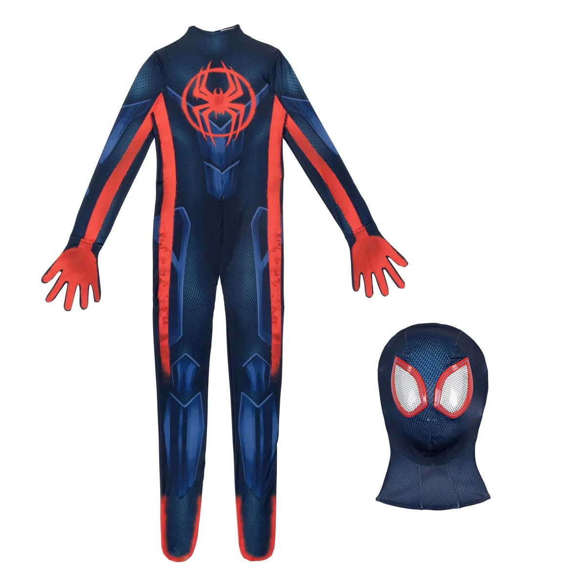 Marvel, Miles Morales: Spider-Man, Offizielles Zentai-Kostüm für Jugendliche, Stretch-Spandex, Mit versteckten Reißverschlüssen und Handgelenkschlitzen