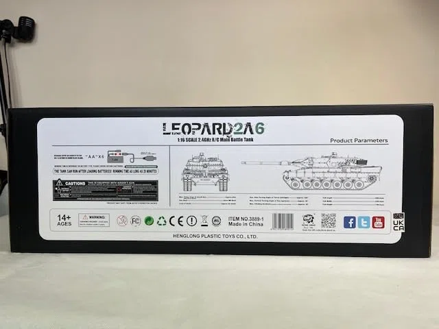 HENG LONG RC Panzer Leopard 2A6 Flecktarn 1:16 BB + IR Schussfunktion V6 2.4GHz