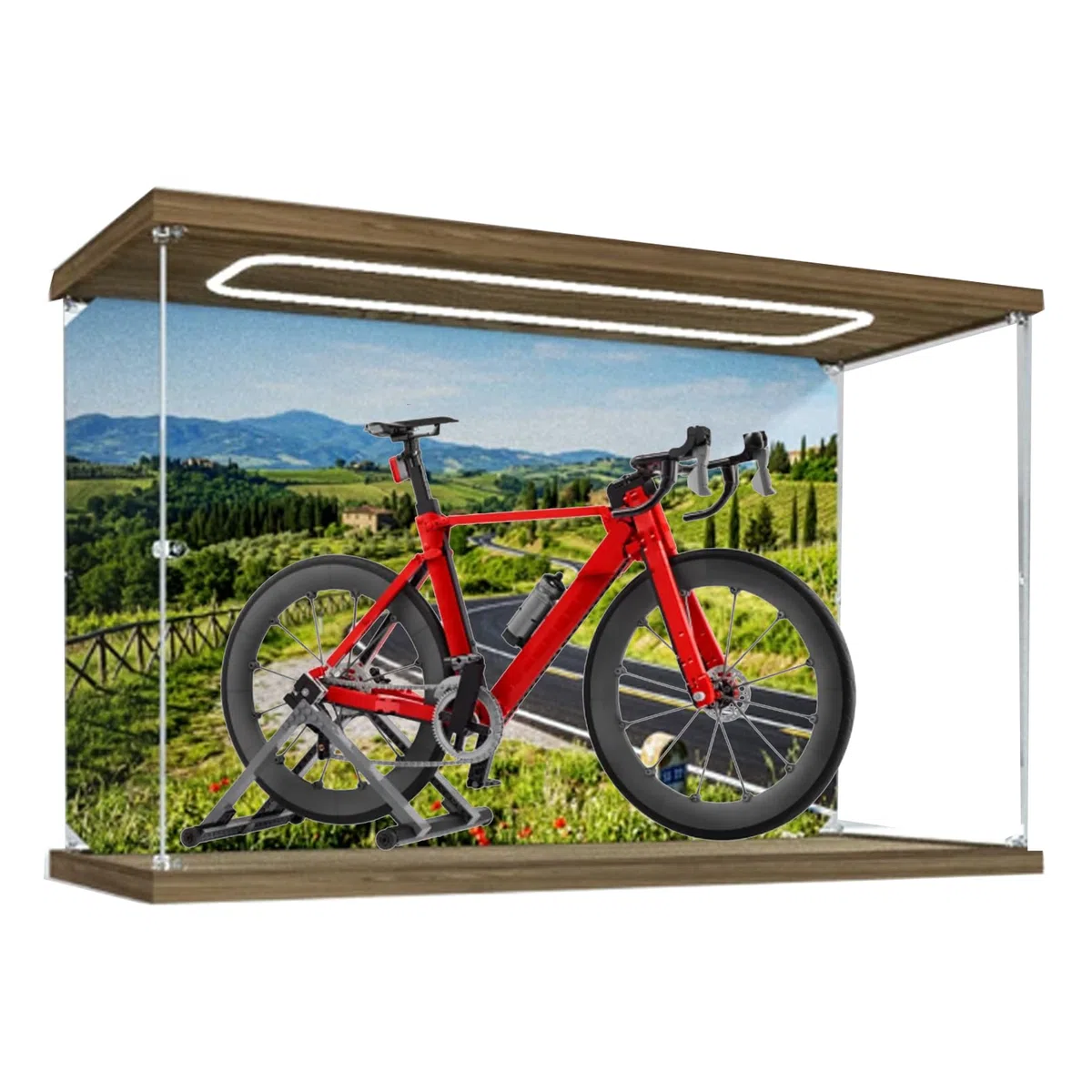 Acryl-Vitrine für Lego 11380 Fahrrad staubdichte 3mm Schaukasten Vitrine (Hintergrund 3)