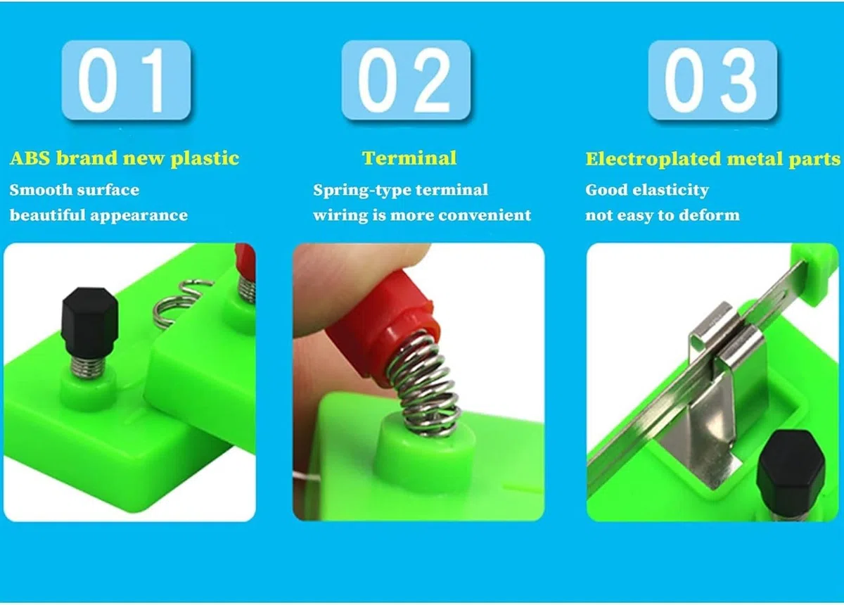 Komplettes Physik-Elektromagnetismus-Experimentierset – Reihen-/Parallelschaltungen, Fruchtbatterie und unbekannte Widerstandsmessung