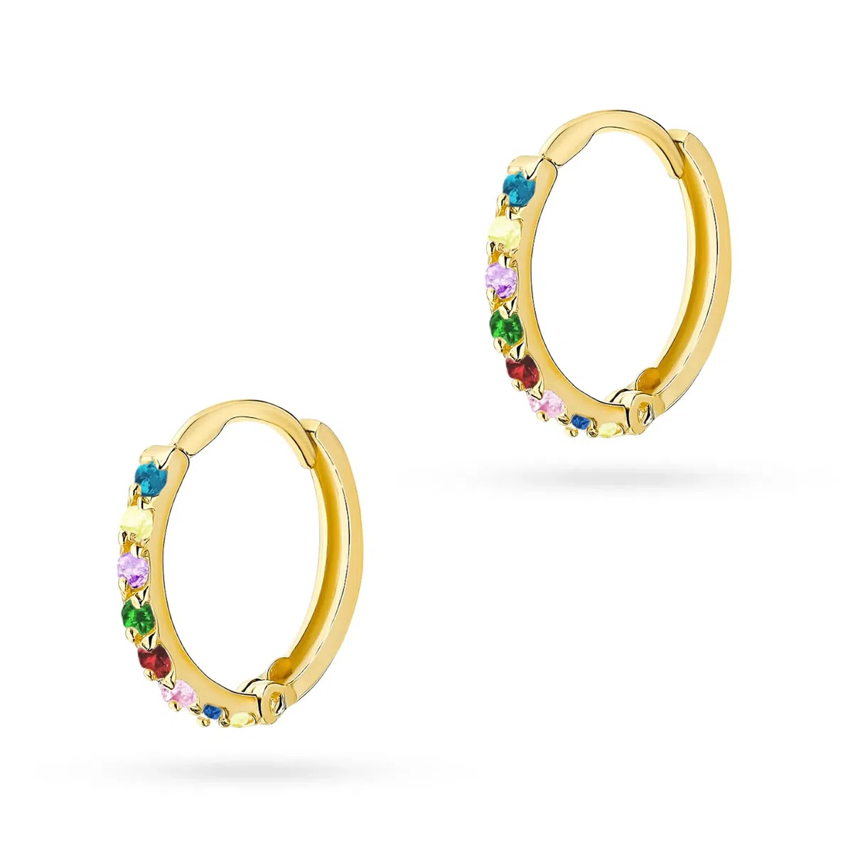 Creolen Mädchen 585 Gelbgold mit Zirkonia Kinder Schmuck